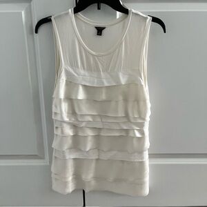 ANN TAYLOR SLEEVELESS IVORY BLOUSE SIZE M